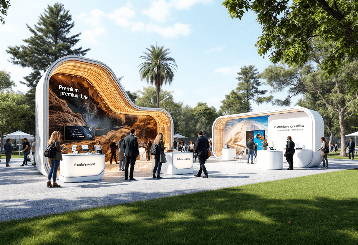 Stand premium en extérieur avec démonstrations